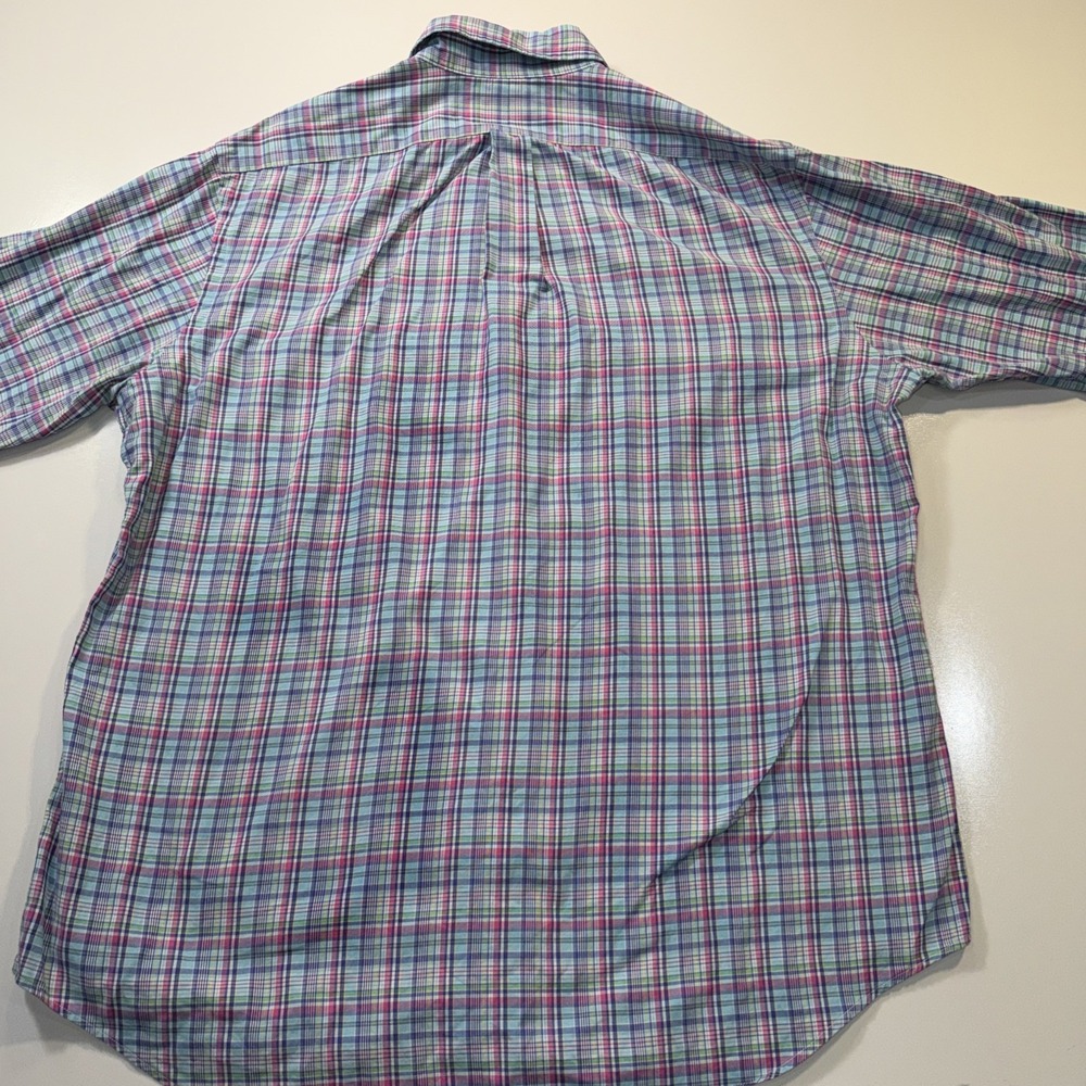 Polo Ralph Lauren Men's Large Multicolored Plaid Check Long Sleeve Shirt Cotton - Picture 10 of 10